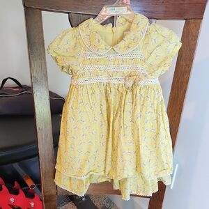 Yellow Dress w Butterfly Print